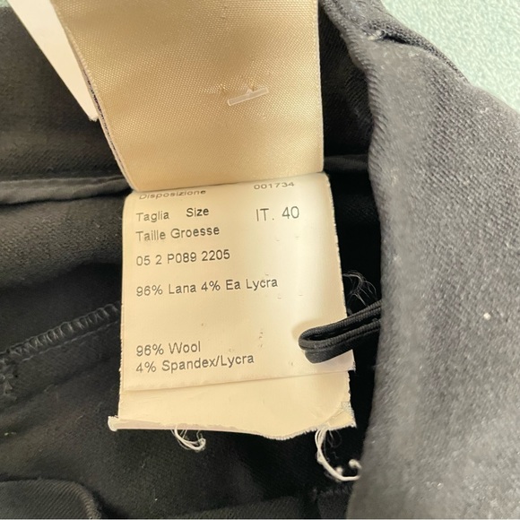 Piazza Sempione Pants High Waisted  Wide Leg Wool Blend Black Size IT 40… - Picture 7 of 12